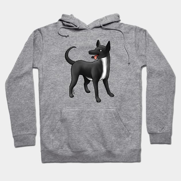 Dog - Xoloitzcuintli - Coated Black and White Hoodie by Jen's Dogs Custom Gifts and Designs